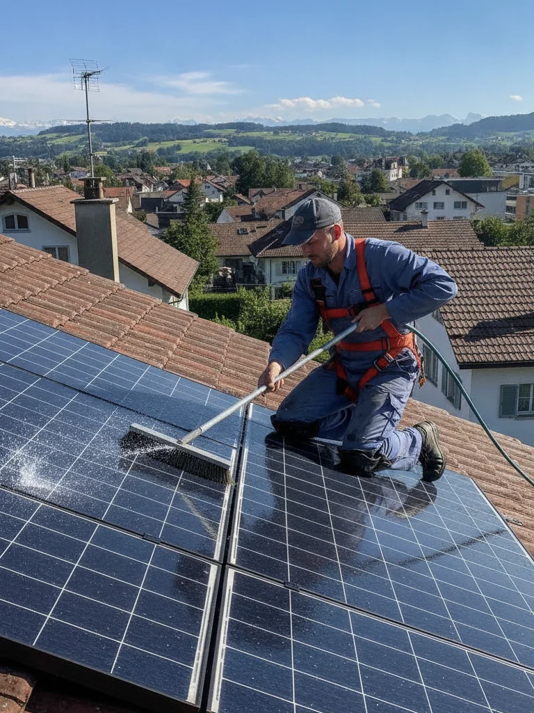 Maintenance & nettoyage de panneaux solaires à Bulle, Suisse romande